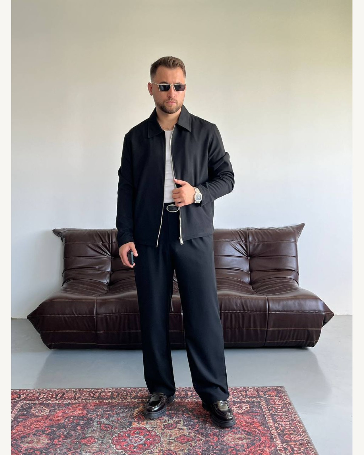 Erkek Premium Fermuarlı Ceket Pantolon Takım